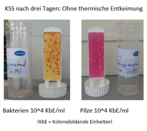 Thermische Entkeimung — Fachartikel 2 KSS drei Tage nach thermischer Entkeimung